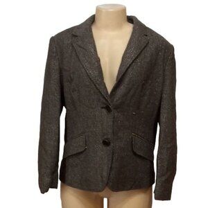 𝅺LIZ Claiborne Brown Sparkle Jacket Large